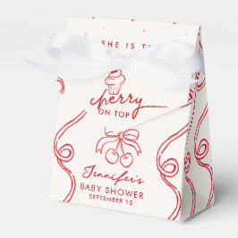 Red Cherry Cupkaka Rosa Girl Baby Shower Presentaskar