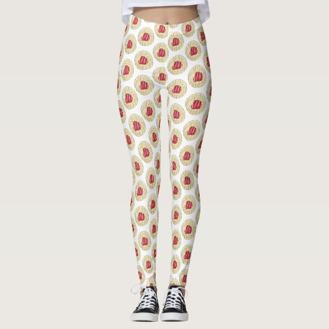 Red Cherry Danish Breakfast Pastry Food Pastries Leggings (Framsida)