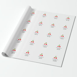 Red Cherry grönt bow add namn date babydusch Presentpapper