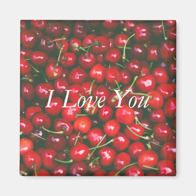 Red Cherry - I Kärlek You (anpassade text) Magnet (Framsidan)