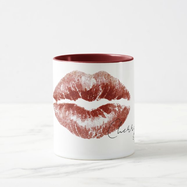 Red Cherry Lips Kiss Mugg (Center)