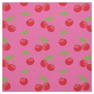 Red Cherry Mönster Rosa Tyg