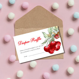 Red Cherry on Top Baby dusch Raffle Tilläggskort