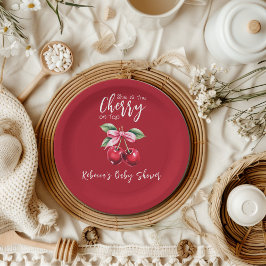 Red Cherry on Top Coquette Rosa Bow Baby Shower