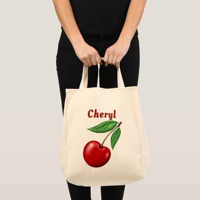 Red Cherry Personlig Livsmedel Tygkasse (Framsida (produkt))