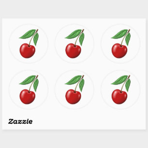Red Cherry Runt Klistermärke