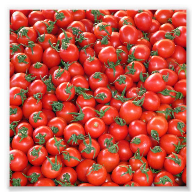 Red Cherry Tomatis Mönster Fototryck (Framsidan)