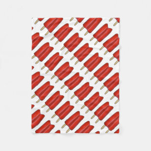 Red Cherry Twin Pop Popsicle Ice Lolly Lollies Fleecefilt