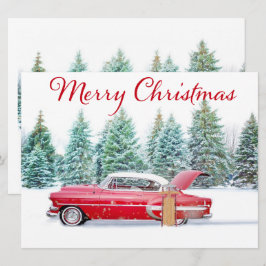 Red Chevrolet-jul Julkort