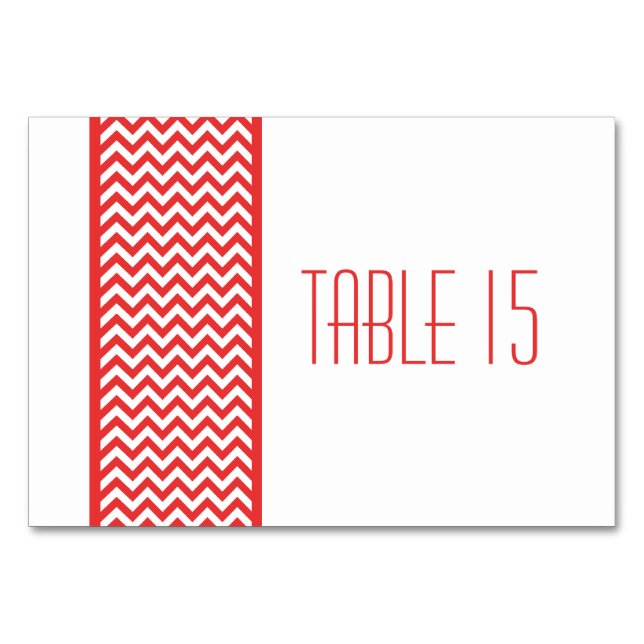 Red Chevron Gräns Bord Card Bordsnummer (Framsidan)