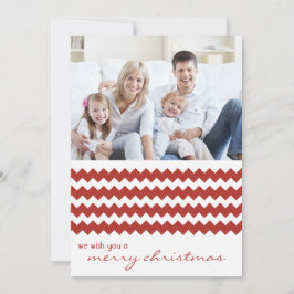 Red Chevron-Helgdag-kort för Chic-familjen Julkort