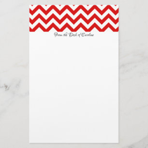 Red Chevron Personlig Stationery Brevpapper