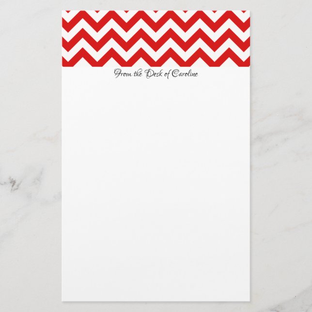 Red Chevron Personlig Stationery Brevpapper (Framsida)