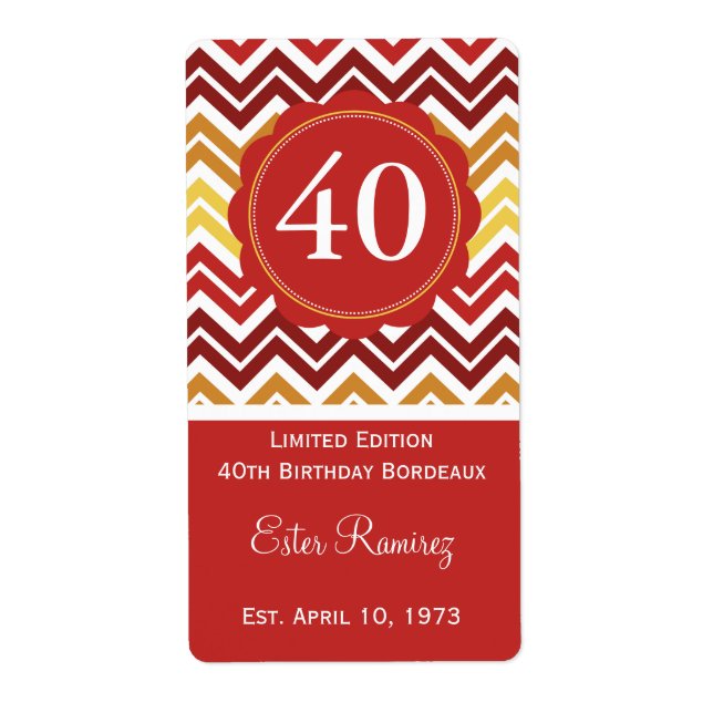 Red Chevron Vin-etikett (375 ml) Fraktsedel (Framsidan)