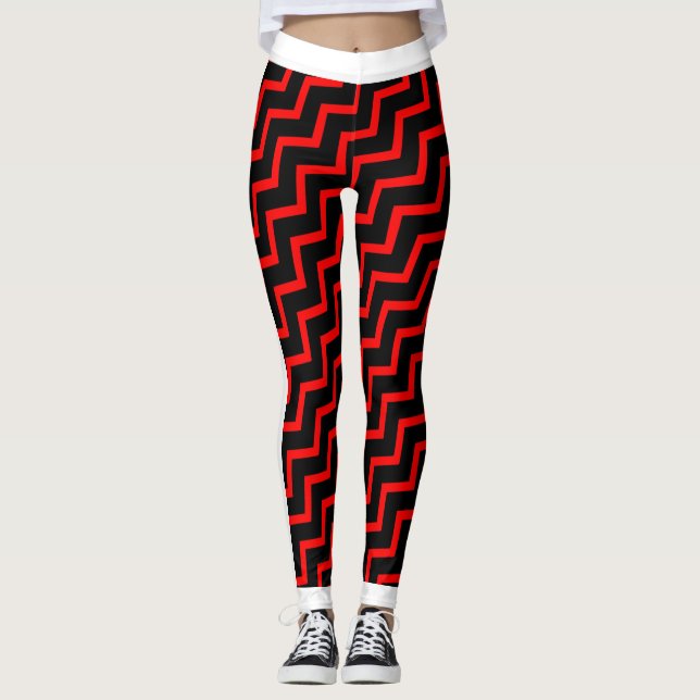 Red Chevron (White Trim) på din kolv. Leggings (Framsida)