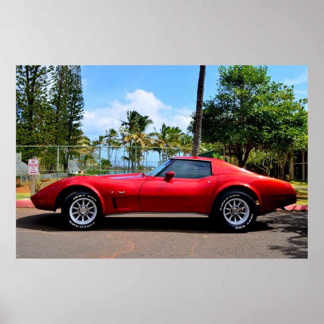 Red Chevy Corvette Poster (Framsidan)