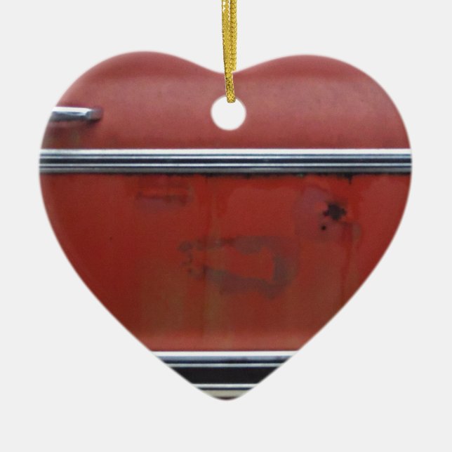 Red Chevy silver trim Julgransprydnad Keramik (Framsidan)