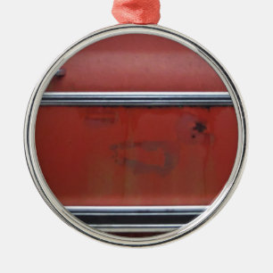 Red Chevy silver trim Julgransprydnad Metall