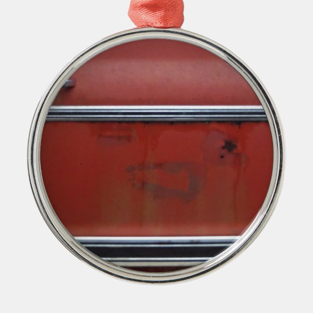 Red Chevy silver trim Julgransprydnad Metall (Framsidan)