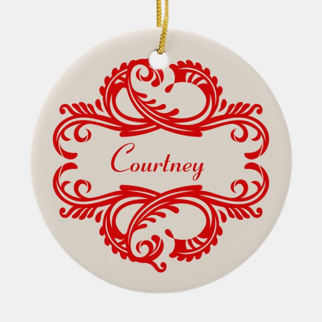 Red Chic Damask Ornament (Framsidan)
