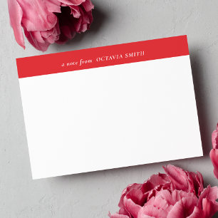 RED CHIC PERSONLIG FAMILY NAMN MONOGRAM ANTECKNINGSKORT