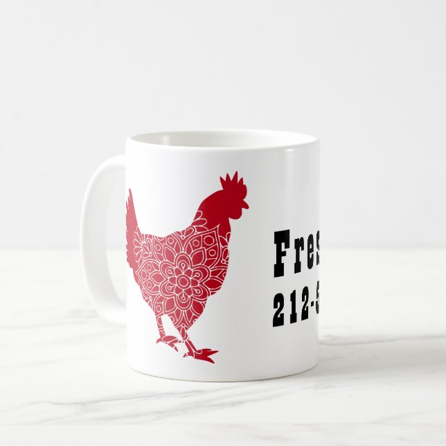 Red Chicken Fresh Eggs Promo Kaffemugg (Framsida vänster)
