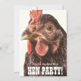 Red Chicken Hen Party Girl Girl Night Bachelorette Inbjudningar