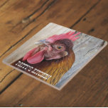 Red Chicken Hen Photo Personalized Kakelplatta<br><div class="desc">For chicken and rooster fans! Ceramic tile featuring the photo image of a red chicken hen along with a person's name. Personalize your trivet by editing and replacing name as desired. Select your tile size. Makes a great trivet for a country style decor kitchen!</div>