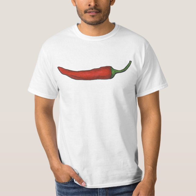 Red Chile Chili Pepper Peppers Hett Spicy Tee (Framsida)
