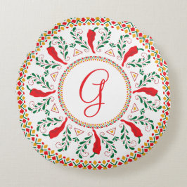 Red Chile Pepper Wans Rund Kudde