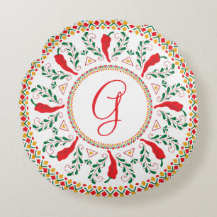 Red Chile Pepper Wans Rund Kudde