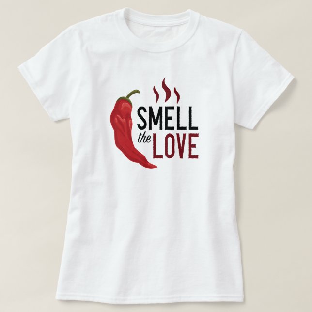 Red Chile Smell Kärlek T Shirt (Design framsida)