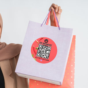 Red Chili Modern Business Instagram Qr Code Runt Klistermärke