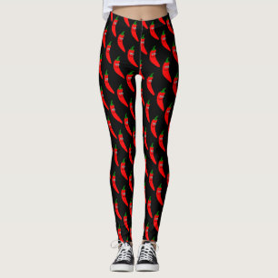 Red Chili Pepper du väljer Background Färg Leggings