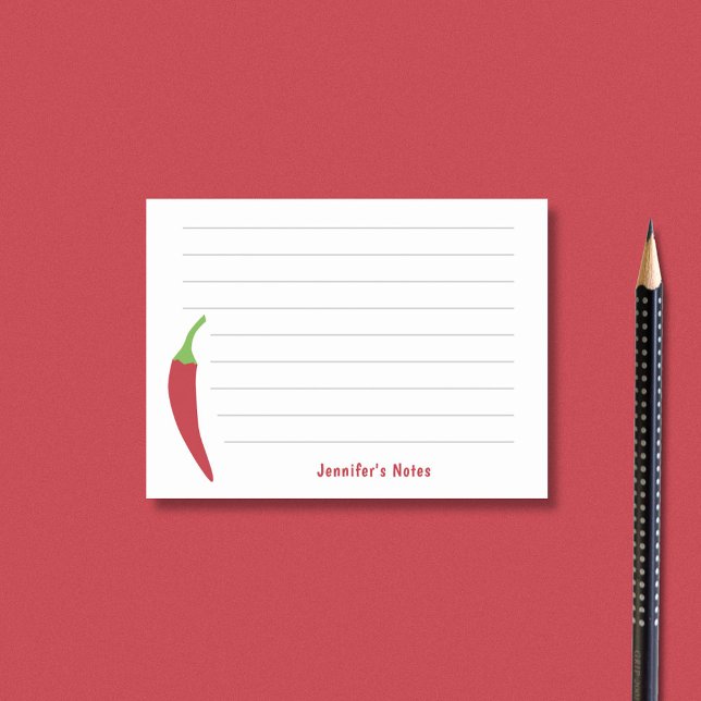 Red Chili Pepper Post-it Block (Red Chili Pepper Post-it Notes)