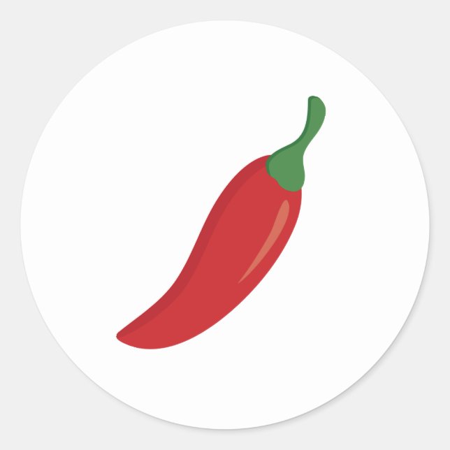 Red Chili Pepper Runt Klistermärke (Framsida)