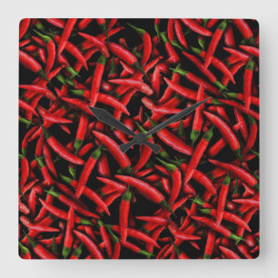 Red Chili Peppers Fyrkantig Klocka