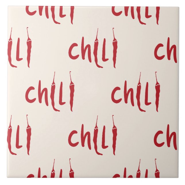 Red Chili Peppers Mönster Kakelplatta (Framsidan)