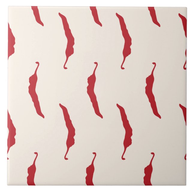 Red Chili Peppers Mönster Kakelplatta (Framsidan)