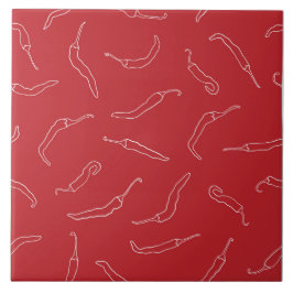 Red Chili Peppers Mönster Kakelplatta