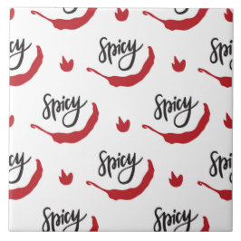 Red Chili Peppers Mönster Kakelplatta