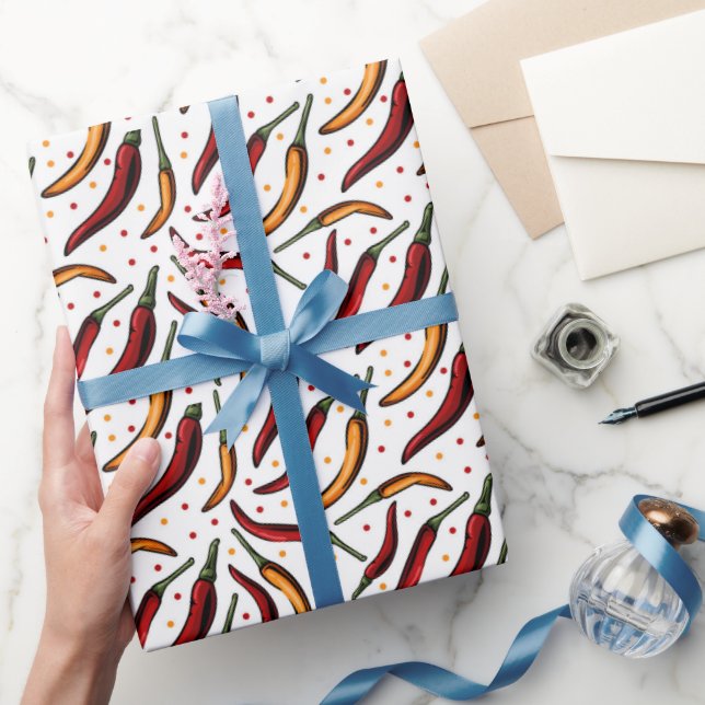 Red Chili Peppers Mönster Presentpapper (Gifting)