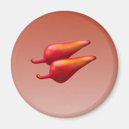 Red Chili Peppers round magnet