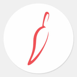 Red Chili Vegetable Icon Runt Klistermärke