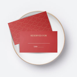 RED CHINESE CHINOISERIE BRÖLLOP PLACE CARD PLACERINGSKORT