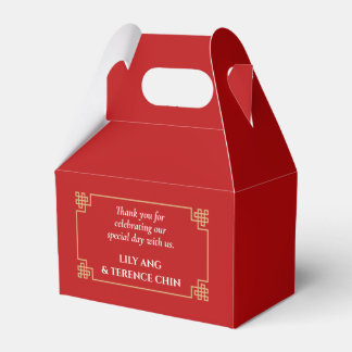 RED CHINESE CHINOISERIE WEDDING FAVOR BOX PRESENTASKAR