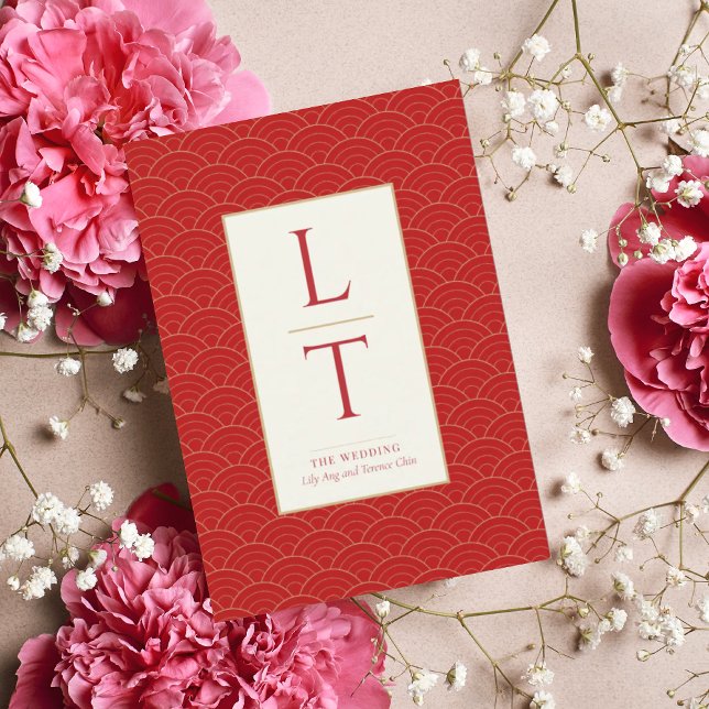 RED CHINESE CHINOISERIE WEDDING INVITATION INBJUDNINGAR (Skapare uppladdad)