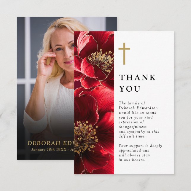 Red Christian Firande i Life Photo Tack Kort (Fram/baksida)