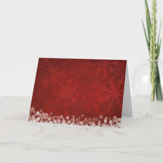 red christmas background with snowflakes, snow helgkort (Framsida)