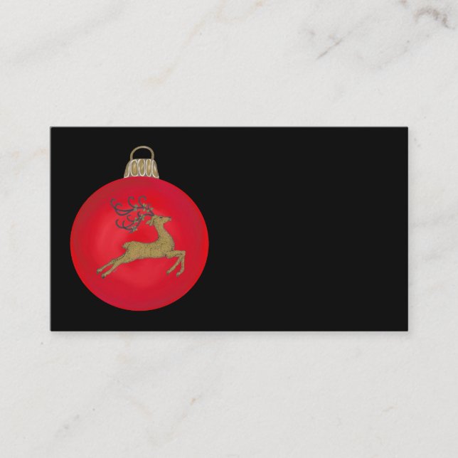 RED CHRISTMAS BUBBLE VISITKORT (Framsida)